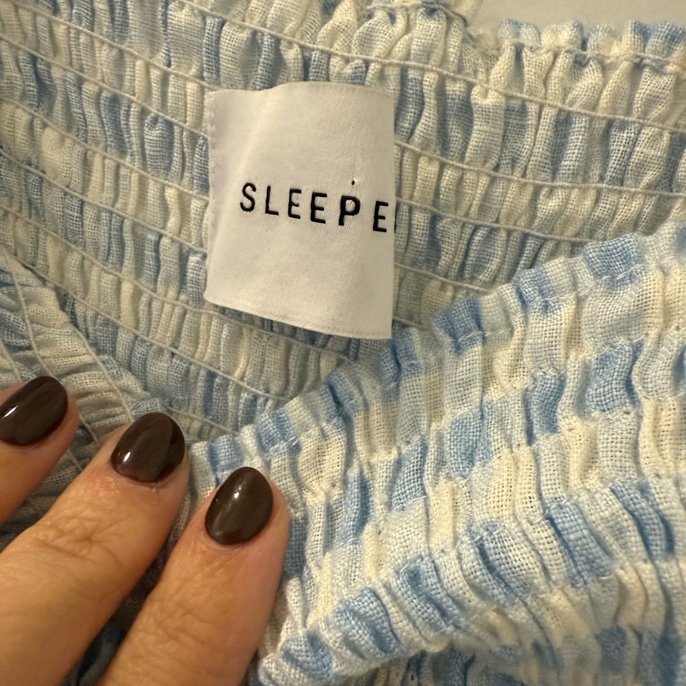 Sleeper Light Blue and White Women's Pajama Dress